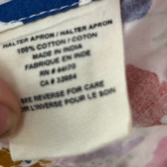 Apron Vintage Earle Wilson bib pinafore ruffle floral cottagecore - Picture 6 of 6